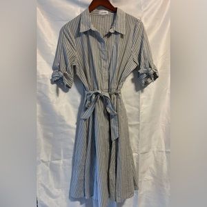 Calvin Klein grey and white t-shirt dress SIZE:12